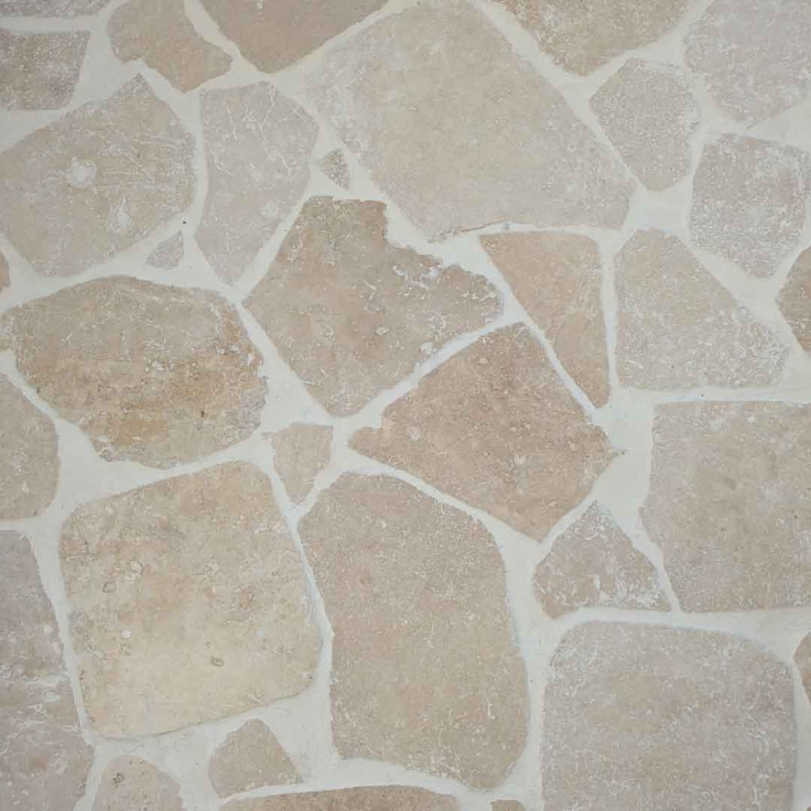 Dallage extérieur Pierre naturelle Opus Incertum en travertin